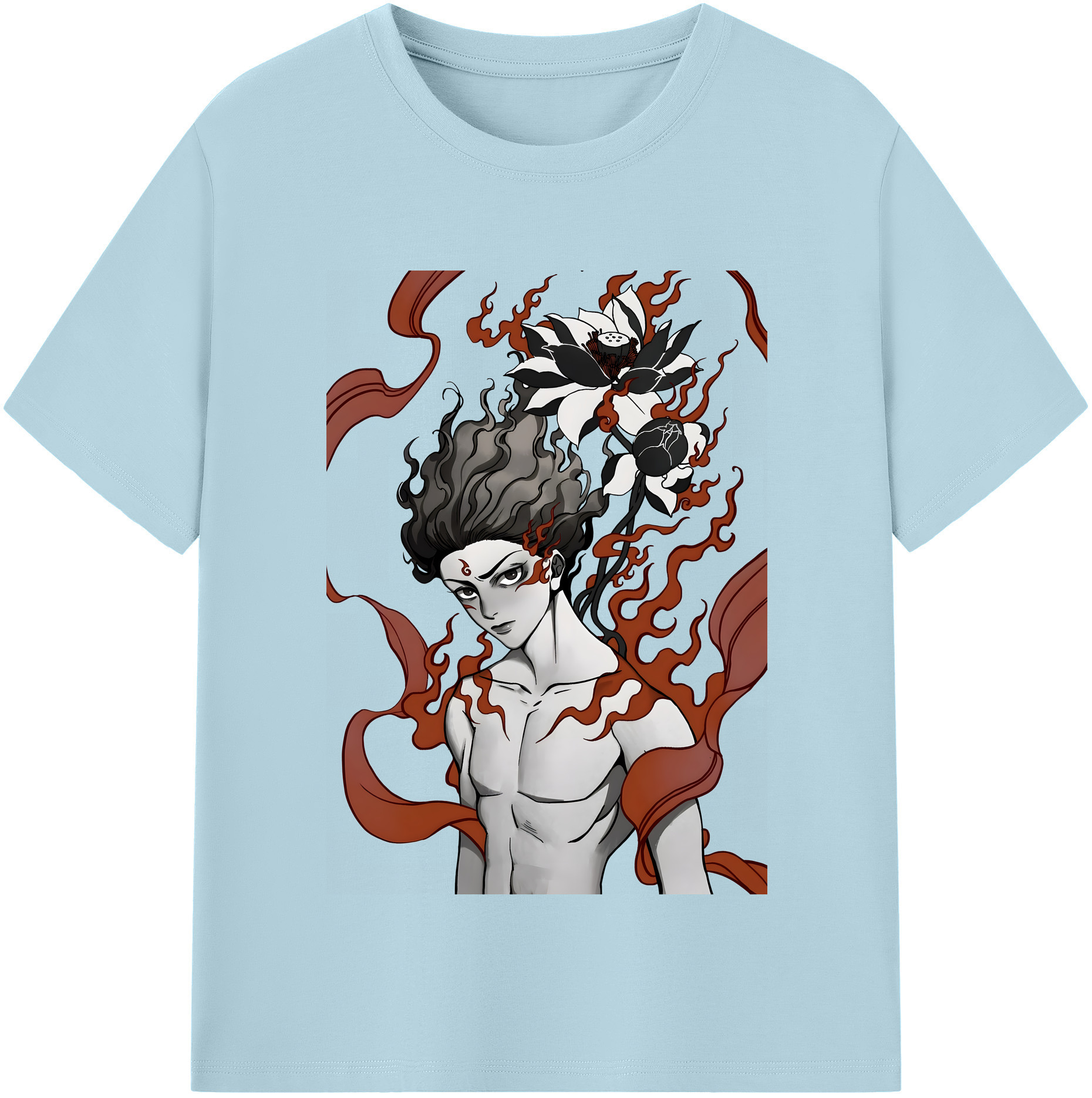 （画像用） Ne Zha 2 ナタ 魔童の大暴れ 綿100％半袖Tシャツ（フロントプリント）